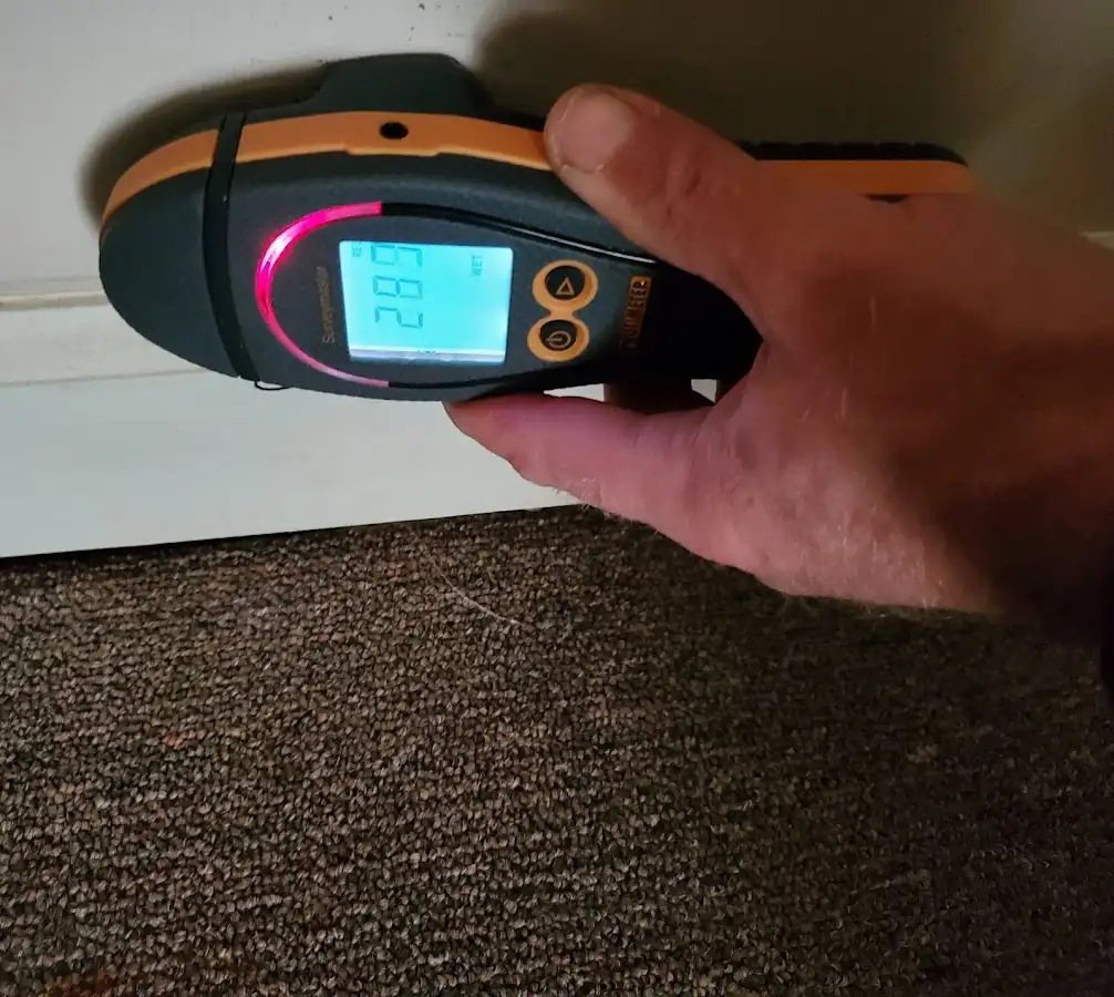 Moisture detection at baseboard during Mold Inspection & Testing in Kingman